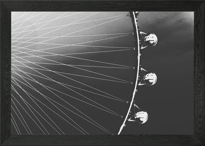 Riesenrad mit Sonnenuntergang Himmel Hintergrund Gerahmtes Wandbild Poster Leinwanddruck Bild