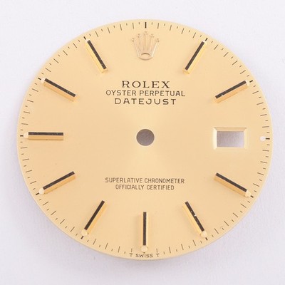 Rolex Mens Datejust 36mm Champagne Stick Dial, T Swiss T, 16013 - 16233 #B51