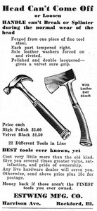  1935 Ad * Estwing Mfg Co Rockford Illinois TOOLS Hammer Hatchet 22 Tools