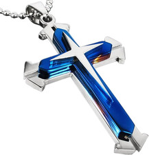Men Titanium Steel Cross Necklace