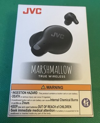 JVC Marshmallow Black In Ear True Wireless Earbuds Headphones HA-A18T Retail $49