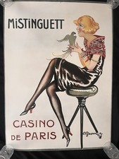 Vintage Mistinguett Casino de Paris Poster Charles Gesmar 1998 Art Deco 24x34
