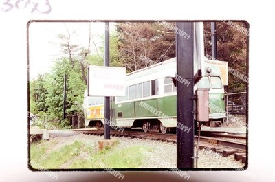 35mm Slide, MBTA 3093 D @ RESERVOIR LOOP um 1970 orig Boston Train Trolley