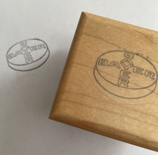 Vintage Marks of Distinction Wood Mounted Rubber Stamp Bayer Aspirin