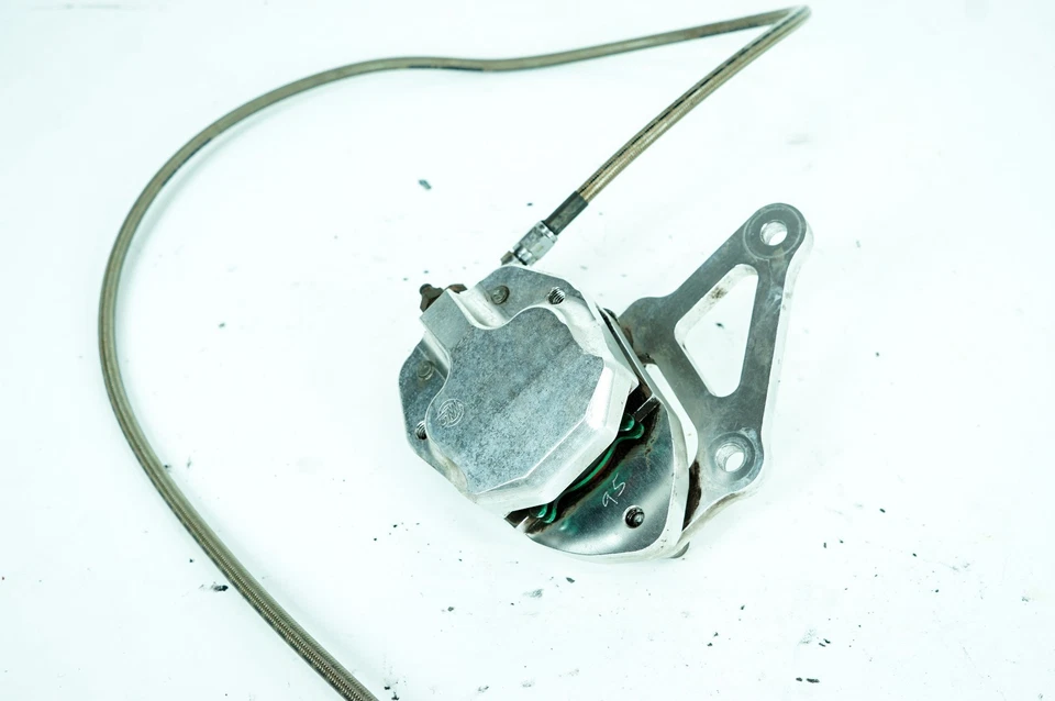 83 Harley Sportster 1000 XLX OEM Front Left Brake Caliper w/ Line Hose Pipe 1347 - Image 2 of 4