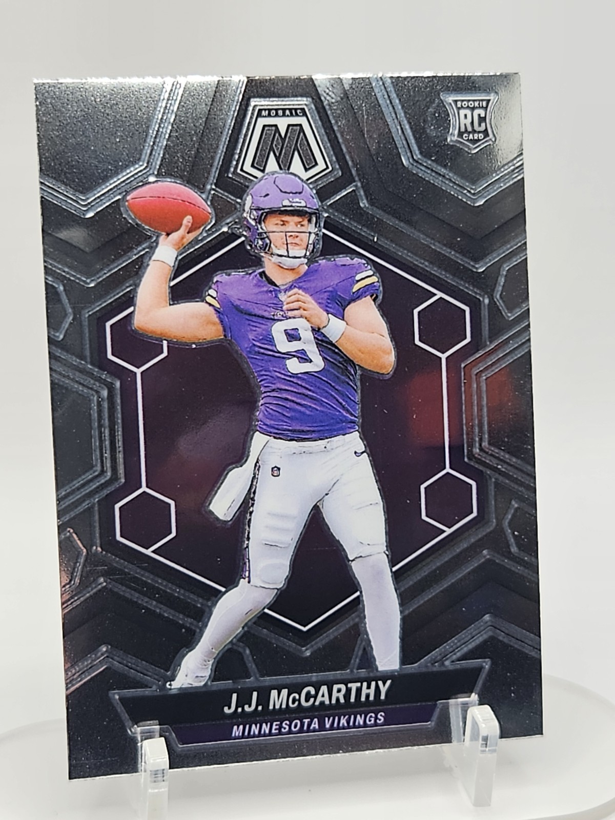 2024 Panini Mosaic Rookie J.J. McCarthy Silver Base (RC) JJ Vikings NFL QB #310