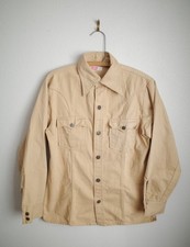 VTG 70s Levi's White Tab Button Up Brown Shirt Men's Size Medium Cowboy Western