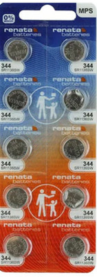 10 Renata 344 SR1136SW SR1136 V344 SR42 GP344 0% MERCURY Batteries