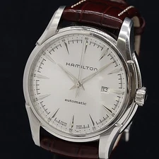 Hamilton Jazzmaster H327150 Automatic Silver Dial Men's Leather Strap Watch