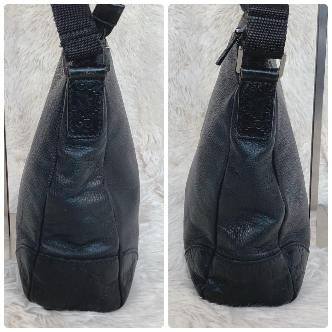 GUCCI GG Shima Leather Shoulder Bag Black Large Capacity A4 Compatible Authenti thumbnail 5