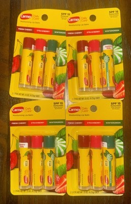 4X Carmex Daily Care SPF15 Moisturizing Lip Balm spf 15 Variety Pack