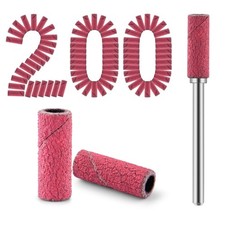 200 Pcs Nail Drill Bits Small Sanding Bands with 3.1mm Mandrel Bit, Mini Sand...