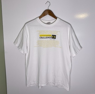 Vtg Y2K Nike Livestrong Challenge Center Swoosh Lance Armstrong T-Shirt Size L