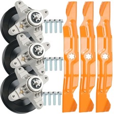 3 Pack Spindles and Blades For Cub Cadet 50" Deck 618-04126 618-04126A 918-04125