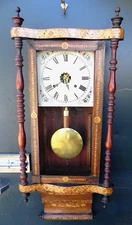 Antique Anglo-American Fancy Marquetry Wall Clock 'R'