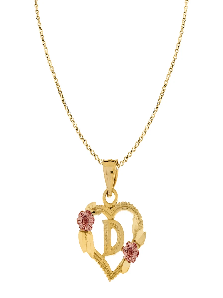Flower initial shop necklace