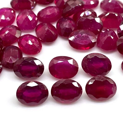 4 Stück Natürliche Rubin 9x7mm Oval Schliff Rich Rot Lose Edelsteine Großhandel - Bild 1 von 4