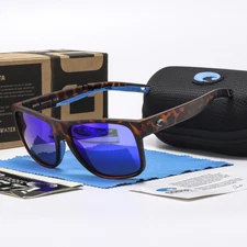 Costa Del Mar Spearo XL LEOPARD GREEN Mirror 580P Plastic Polarized Sunglasses