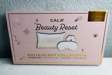 Ivory Satin Sleep Set Includes Pillow Case - Eye Mask - Hair Scrunchie