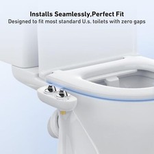 Bidet Fresh Water Spray Kit Non Electric Toilet Seat Attachment with Dual Nozzle