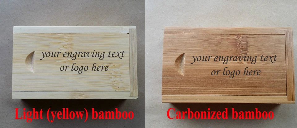 Personalised bamboo laser engraved usb stick flash drive wedding gift box