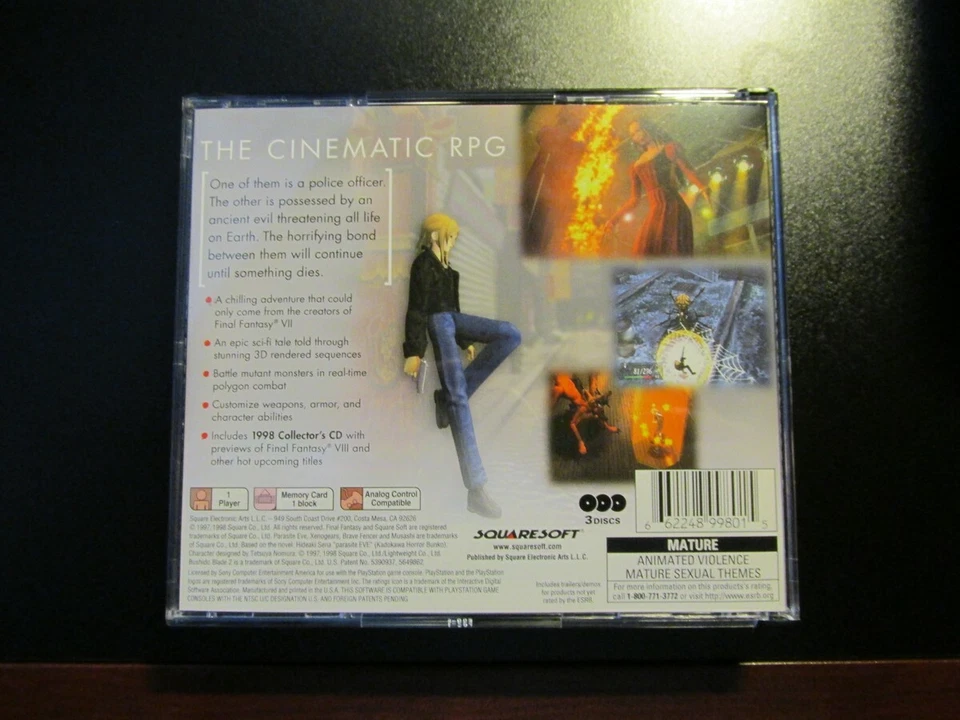 Parasite Eve (SONY PlayStation, 1998) PS1 PSX PSOne COMPLETE PRISTINE NEW MINT - Image 2 of 4