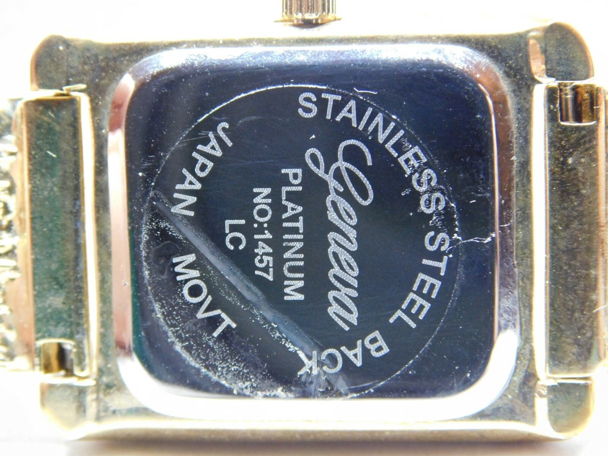 Geneva Platinum NO:1457 Crystal Inlay Quartz Analog Ladies Watch 