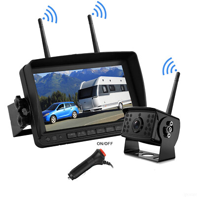 Digital Wireless 7'' Monitor+HD Backup Camera 50m Working Range for Truck Caravan