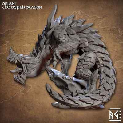 Delani the Depths Dragon - Artisan Guild - DnD Tabletop Games - Resin Miniatur