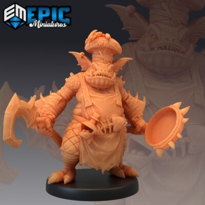 Fishfolk Tavern Cook DnD Miniatur NPC - Meeresbewohner von Epic Miniatures 28mm