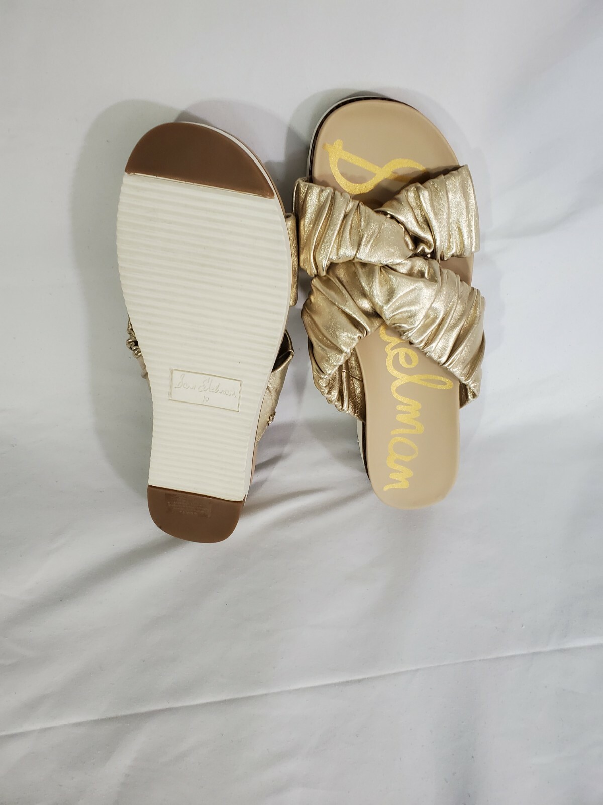 PANTOFOLA D’ORO Sam Elderman nuovo sandalo ciabatta oro taglia 10