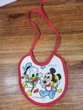 1984 Playskool Disney Babies MICKEY MOUSE  DONALD DUCK Baby Bib Vintage