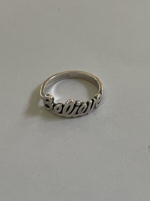 James Avery Retired Silver BELIEVE Ring Size 9.5 | eBay