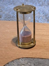 Hourglass, Sand Timer,  Metal Frame 6-1/2" (H) 1 min Red Sand Color