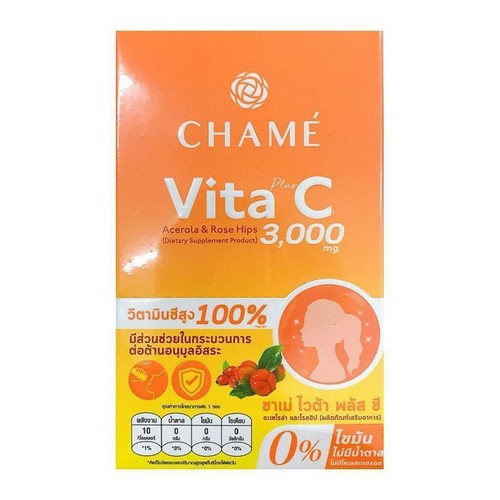 CHAME Vita Plus C - Vitamine C En Sachets - 10 Sachets X 6 - Pour Peau Lumineuse, Réduit Rides Et Acné