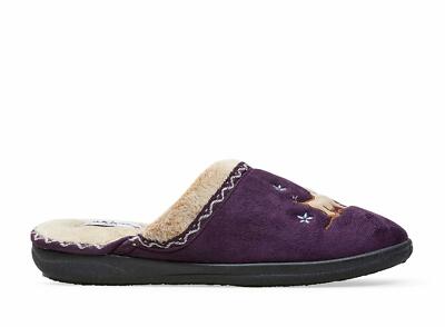Padders Scotty Women's Slipper Wide 2E Fit Purple Memory