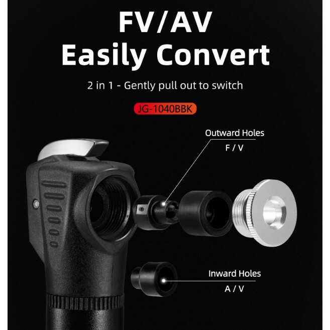 ROCKBROS Pompa Da Bicicletta 220PSI Mini Pompa Di Aria Manuale - Foto 2