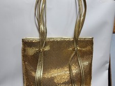 Vintage Gold Mesh Comeco Evening Purse 12" Strap Handbag Mint Condition