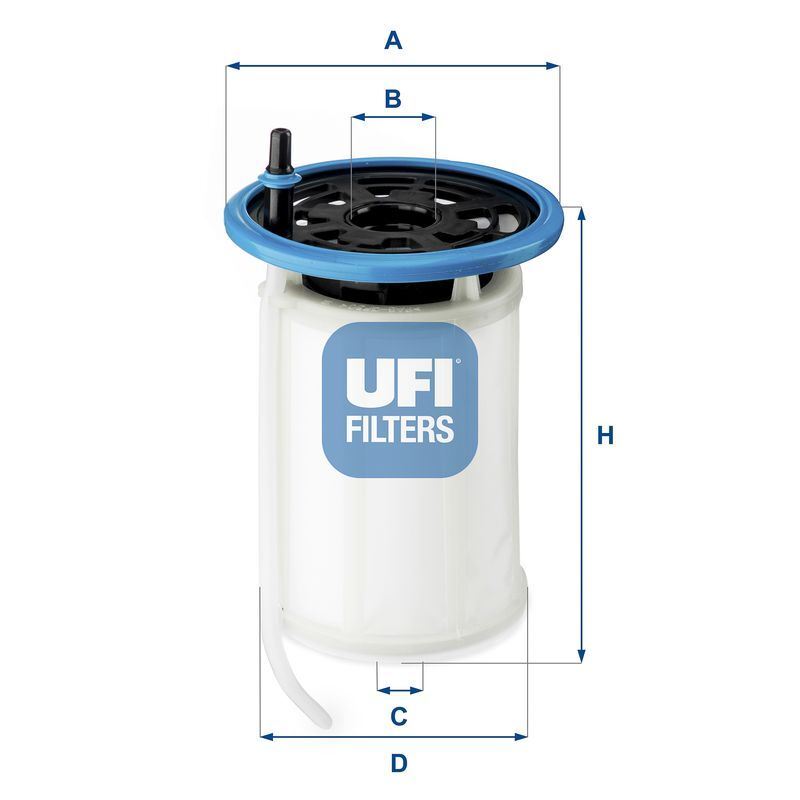 UFI Fuel Filter Insert 116mm Height 93mm Outer Diameter Fits Fiat Tipo 26.079.00