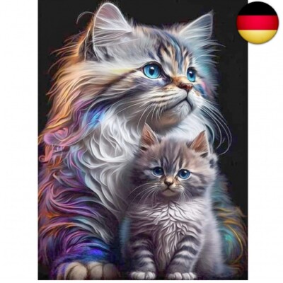 Demiawaking 5D Diamant-Malerei „Geldbaum Katze“ – DIY Set 26x36 Cm Für Wanddeko In Wohnzimmer & Schlafzimmer