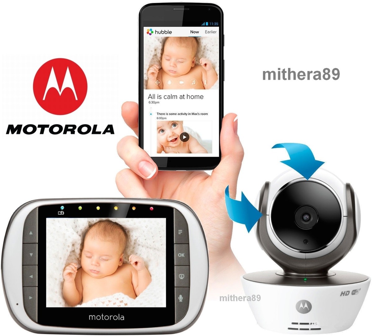 Motorola MBP853 Connect SMART BABY MONITOR Digital Colour Zoom
