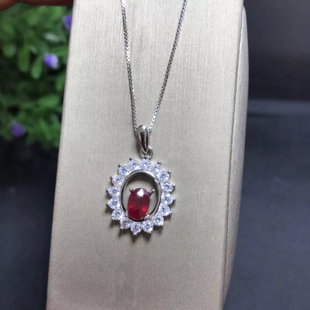Natural Ruby Necklace Ruby Pendant Ruby Jewelry Ruby Wedding Ruby Jewellery