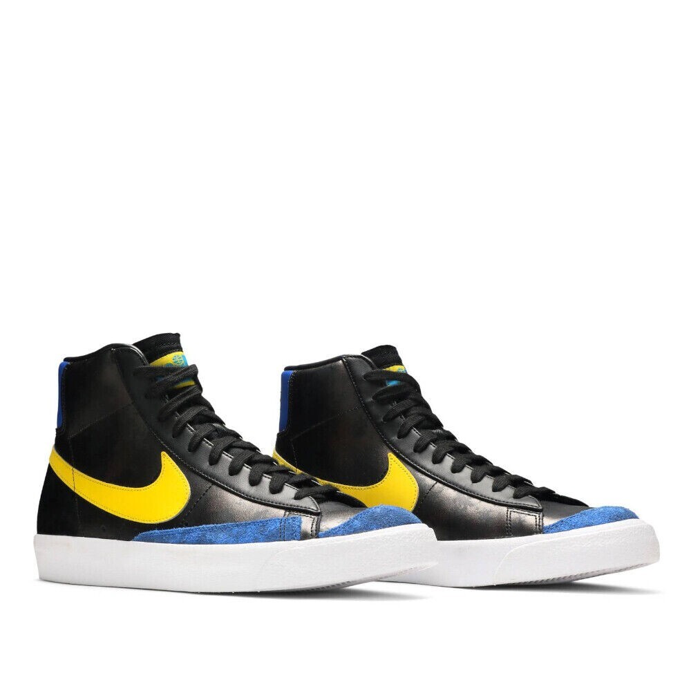 Nike Blazer Mid Peace Love Basketball Black Yellow Shoes  display picture 3