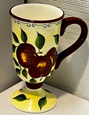 Sonoma Lifestyle Pedestal Mug 6 T x 3 W Excel. Used Condition Fruit 3 Varieties