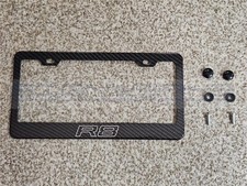 R8 Silver Cf Printed Pattern Black Aluminum License Plate Frame