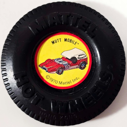 Vintage Hot Wheels Redlines Mutt Mobile Plastic Button Badge 1970