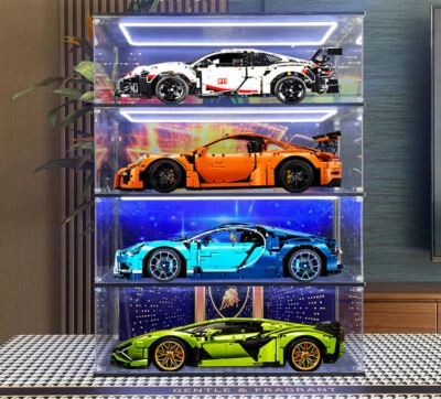 NODEUR Acrylic Display case LEGO 42115 42083 42056 42096 Lamborghini Bugatti with light