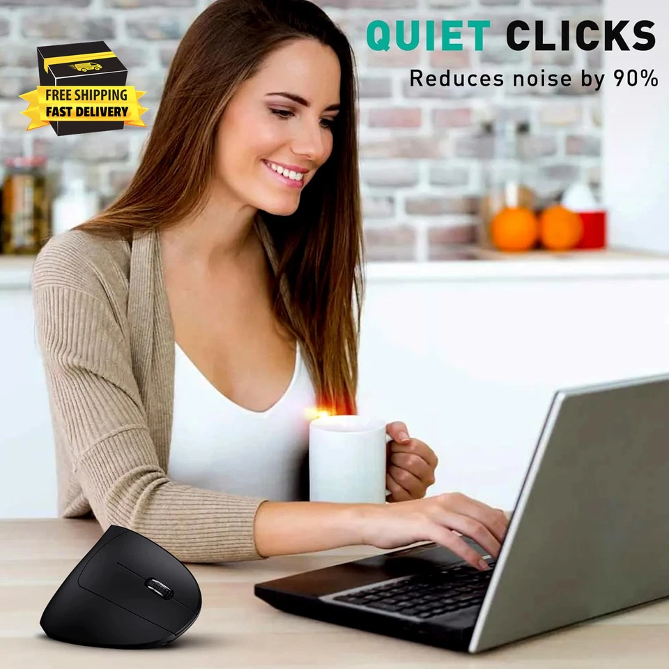 Bluetooth and 2.4G (2-In-1) Rechargeable Wireless Mouse, Ergonomic Vertical Desi - Image 4 of 4