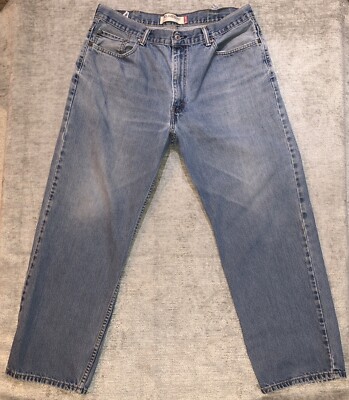 Levis 550 Jeans Men's 38x30 Blue Denim Relaxed Fit With Broken Belt Loop