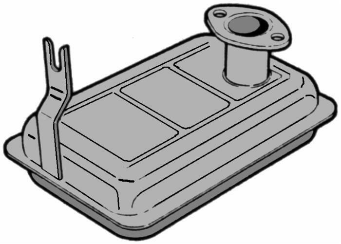 MARMITTA SILENZIATORE MOTOZAPPA JLO L101 125 152 BETA 210 TIPO PIATTA (34670)